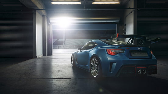 blue coupe, Subaru BRZ STI, race tracks, car, vehicle, concept cars, HD wallpaper HD wallpaper