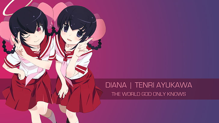 O mundo que Deus só sabe, garotas de anime, Tenri Ayukawa, Diana, HD papel de parede