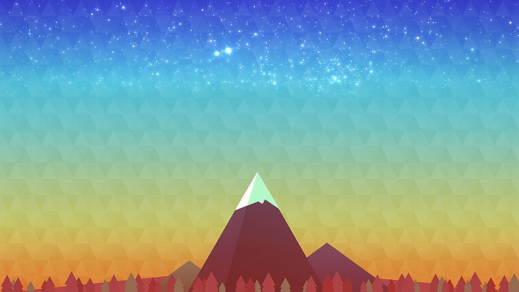 Minimalism Mountain Peak, HD wallpaper