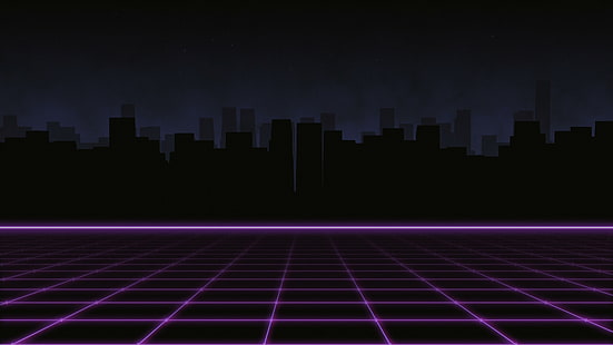  Music, The city, Silhouette, Background, 80s, Neon, 80's, Synth, Retrowave, Synthwave, New Retro Wave, Futuresynth, Sintav, Retrouve, Outrun, HD wallpaper HD wallpaper