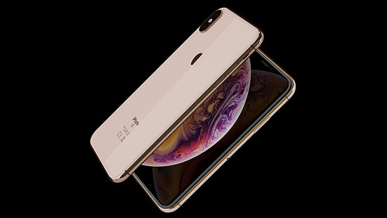 iPhone XS, iPhone XS Max, altın, akıllı telefon, 4K, HD masaüstü duvar kağıdı HD wallpaper