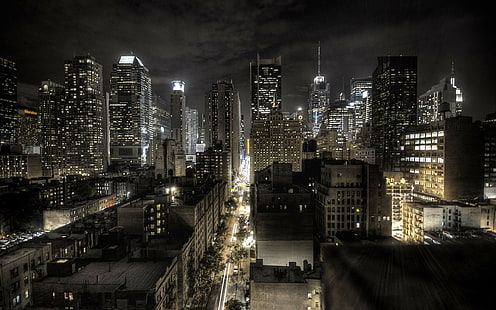 Cityscape, New York City, gece, HD masaüstü duvar kağıdı HD wallpaper