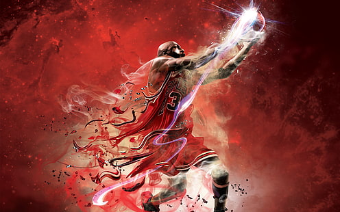 Michael Jordan, nba, 2k12, game, basketball, ball, jump, sports, HD wallpaper HD wallpaper