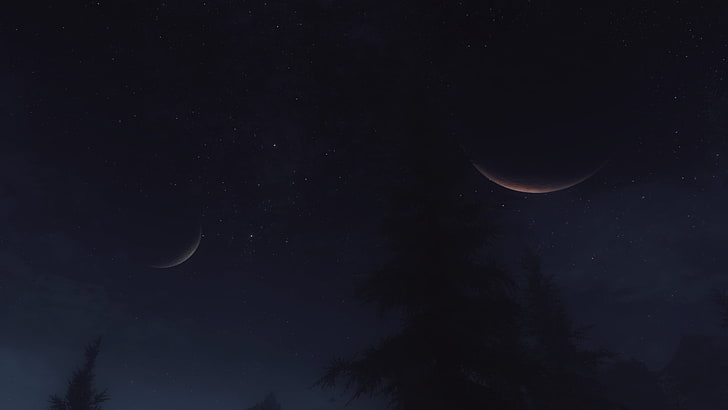 обои звездная ночь, The Elder Scrolls V: Skyrim, видеоигры, HD обои