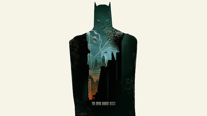 Cartel de Batman, Batman, minimalismo, fondo simple, ilustraciones, Fondo de pantalla HD