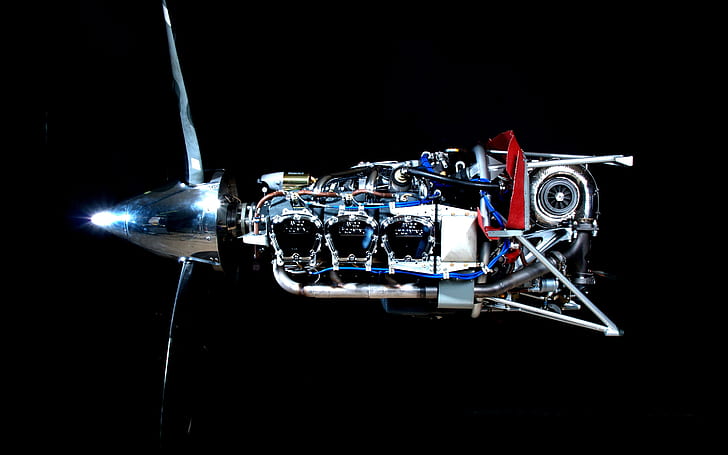 Турбинен двигател, механично устройство от сива стомана, турбина, двигател, HD тапет