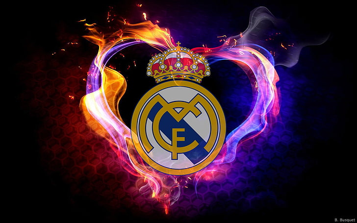 Logo tim Real Madrid, Sepak Bola, Real Madrid C.F., Logo Real Madrid, Wallpaper HD