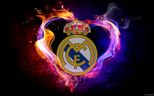 Logo tim Real Madrid, Sepak Bola, Real Madrid C.F., Logo Real Madrid, Wallpaper HD HD wallpaper