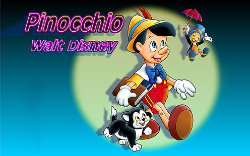 Pinocchio And Jiminy Cricket Cartoon Kids Walt Disney Hd Wallpaper For Desktop 1920×1200, HD wallpaper HD wallpaper