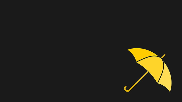 black and yellow Nike logo, How I Met Your Mother, umbrella, Yellow Umbrella, Ted Mosby, Barney Stinson, HD wallpaper