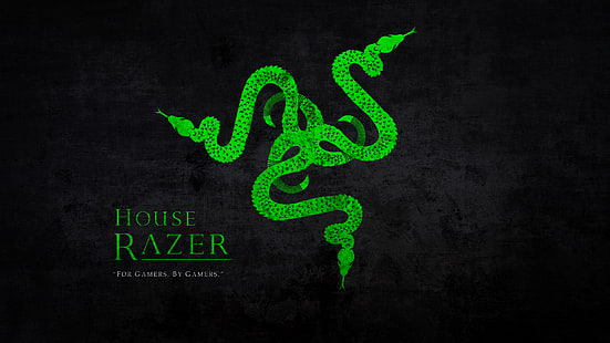 Razer Inc., Razer, логотип, змея, игровая серия, зеленый, HD обои HD wallpaper