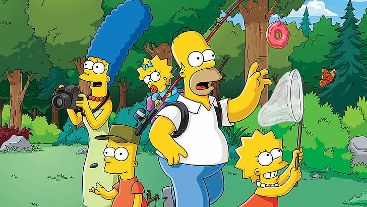 The Simpsons, Bart Simpson, Homer Simpson, Lisa Simpson, Maggie Simpson, Marge Simpson, HD tapet