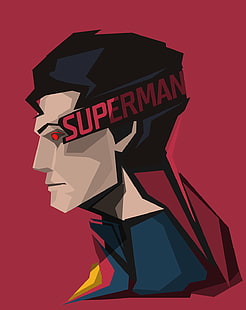 Супермен постер, Супермен, DC Comics, красный фон, супергерой, HD обои HD wallpaper
