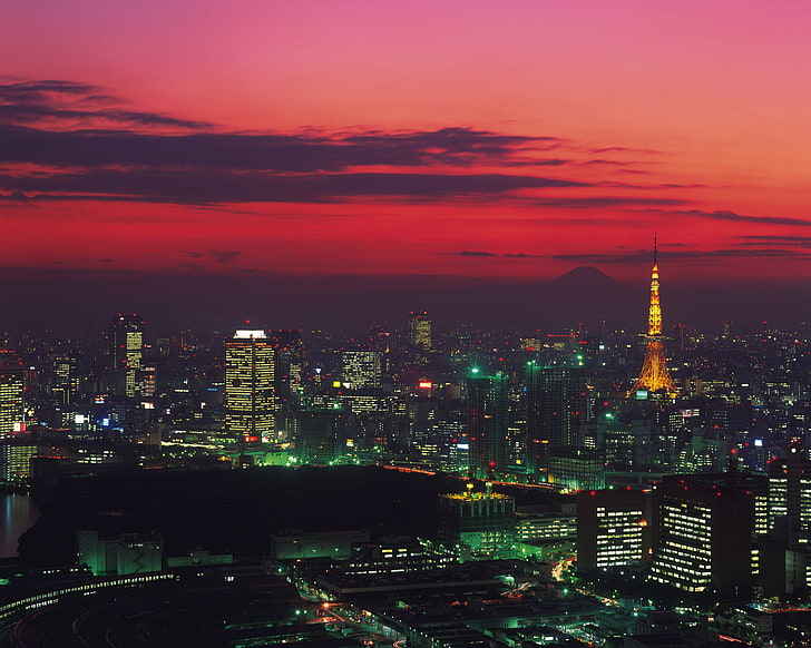 4K, tour de Tokyo, Japon, paysage nocturne, Tokyo, Fond d'écran HD
