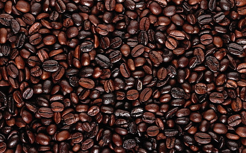 grains de café torréfiés, grains de café, nourriture, surface, Fond d'écran HD HD wallpaper