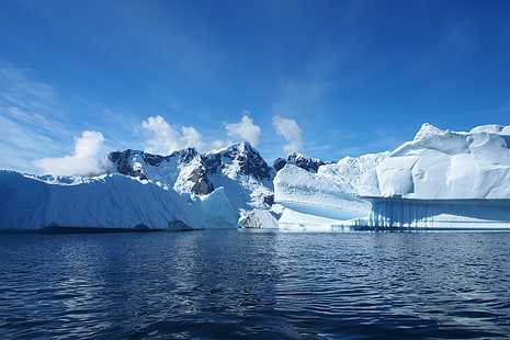 海の写真、南極大陸、南極大陸、南極大陸、氷山、海、写真、雪、山、自然、氷河、氷、湖、氷山の氷山-氷の形成、冬、風景、風景、青、寒さ-温度、水、 HDデスクトップの壁紙 HD wallpaper