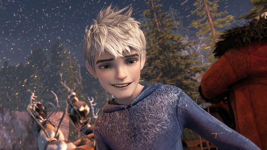 Jack Frost, Aufstieg der Wächter, Lächeln, Schnee, Animation, Filme, HD-Hintergrundbild HD wallpaper
