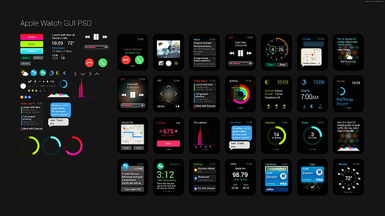 Apple Watch, iWatch, review, GUI, interfaz, 4k, plata, 5k, Apple, relojes, Gadgets Real Futuristic, pantalla, Fondo de pantalla HD HD wallpaper