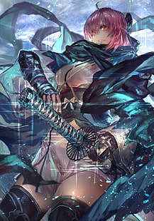 rosa behaarte weibliche Anime-Figur, Schicksalsserie, Schicksal / Großauftrag, Fou (Schicksal / Großauftrag, signo aaa, HD-Hintergrundbild HD wallpaper