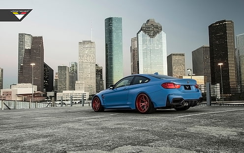 Vorsteiner, BMW, BMW M4, BMW M4 GTRS4, ​​mobil biru, kendaraan, Wallpaper HD HD wallpaper