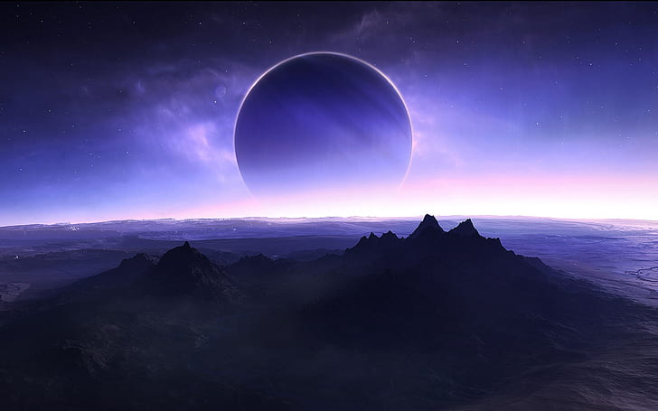 Planet on the horizon, Planet, Horizon, HD wallpaper