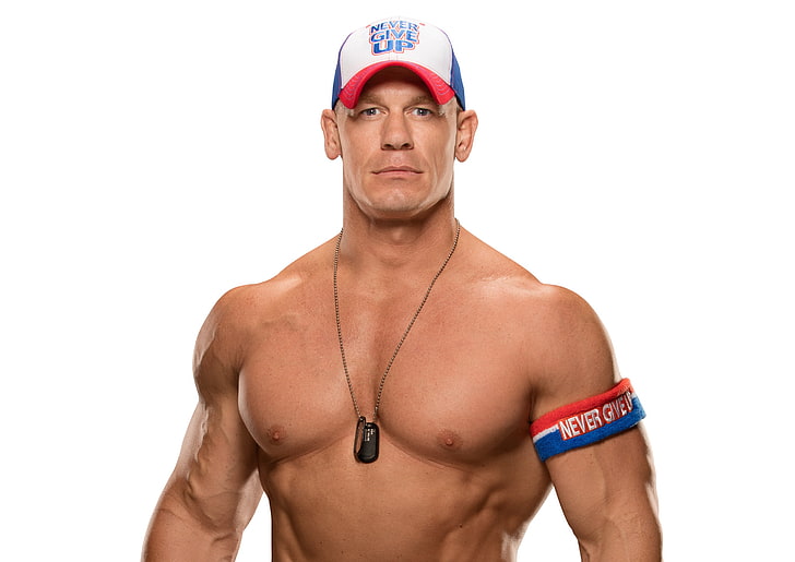 pose, actor, torso, muscle, wrestler, WWE, John Cena, bodybuilder, white background, SmackDown Live, HD wallpaper