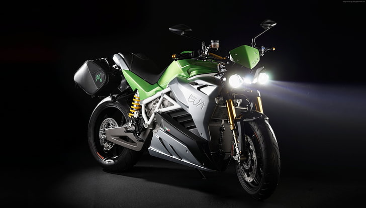 green, electric street fighter, electric, Energica Ego, electric bikes, best motorcycle, HD wallpaper