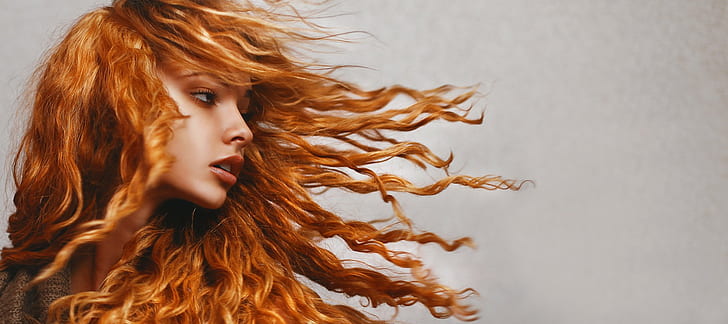 المرأة ، الوجه ، صورة ، أحمر الشعر، خلفية HD