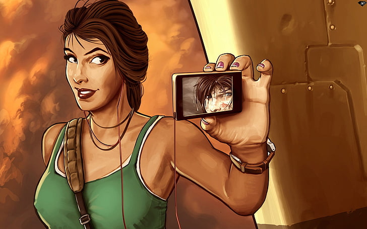 Lara Croft, Tomb Raider, self shot, self portraits, HD wallpaper