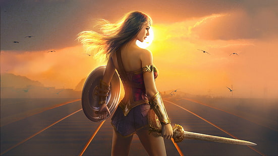 Wonder Woman, fan art, DC comics, Gal Gadot, Fond d'écran HD HD wallpaper