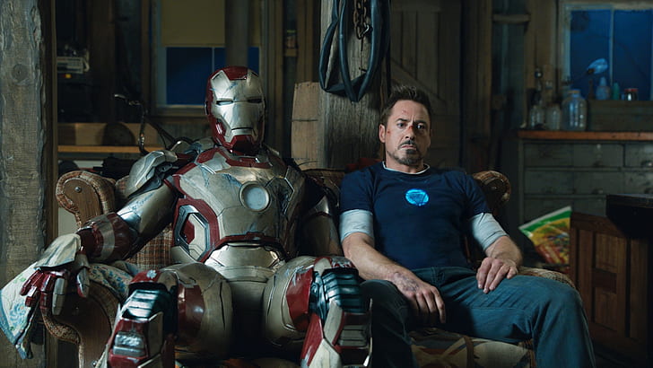 Iron Man 3, Robert Downey Jr., Tony Stark, Iron Man, Marvel Cinematic Universe, filmy, Tapety HD