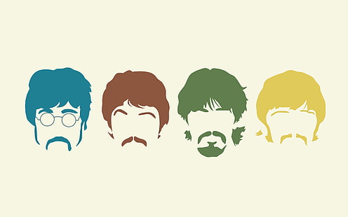 The Beatles Band Muzyka, ilustracja The Beatles, muzyka,, zespół muzyczny, muzyka pop, rock, angielski, Tapety HD HD wallpaper