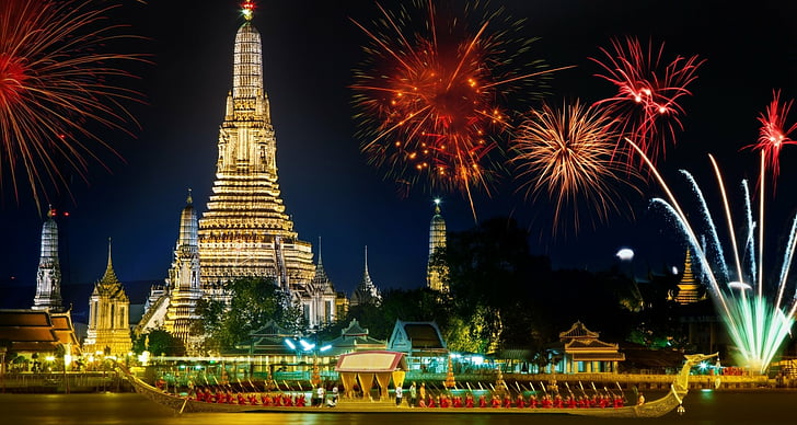 المعابد ، معبد وات آرون ، بانكوك ، تايلاند ، وات آرون، خلفية HD