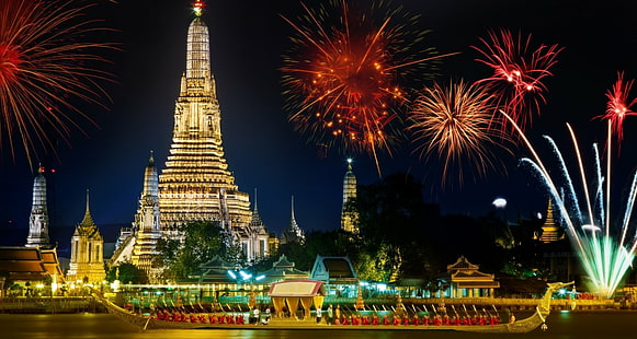 寺院、ワットアルン寺院、バンコク、タイ、ワットアルン、 HDデスクトップの壁紙 HD wallpaper