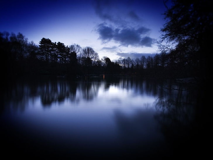 Gewässer, Dunkelheit, Wald, See, Fluss, Natur, HD-Hintergrundbild