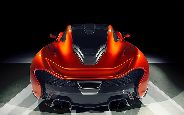 car, orange cars, McLaren P1, Hybrid, Hypercar, mid-engine, British cars, HD wallpaper