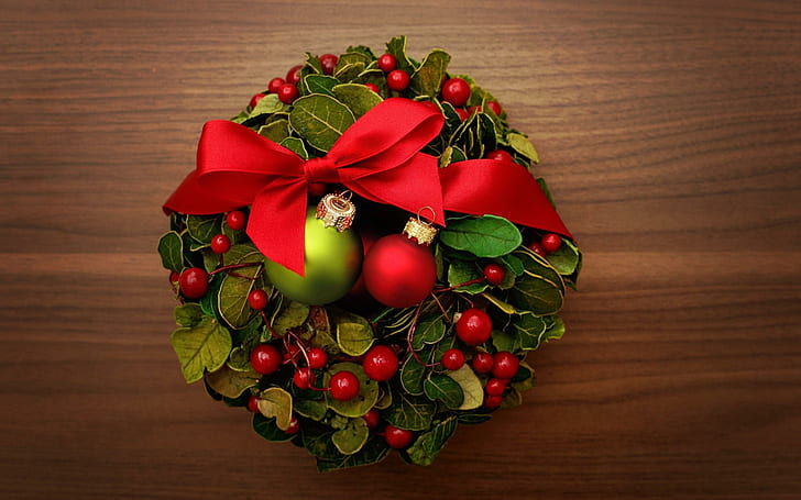 Christmas Wreath Tahun Baru Liburan, natal, karangan bunga, tahun, liburan, Wallpaper HD