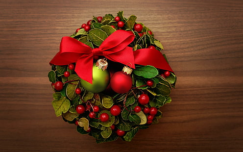 Christmas Wreath Tahun Baru Liburan, natal, karangan bunga, tahun, liburan, Wallpaper HD HD wallpaper
