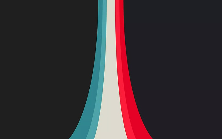 teal, white, and red line illustration, simple background, lines, abstract, blue, white, red, HD wallpaper