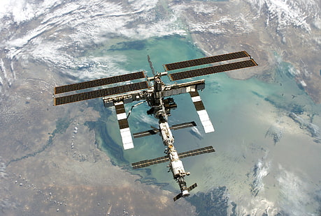 宇宙ステーション、ISS、宇宙ステーション、軌道、地球、 HDデスクトップの壁紙 HD wallpaper
