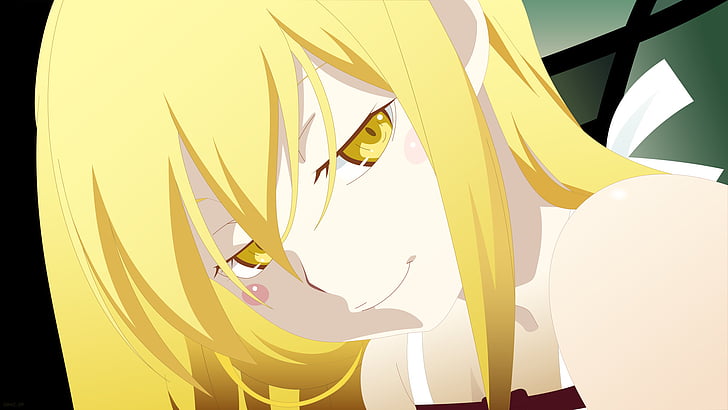 أنيمي ، مونوجاتاري (سلسلة) ، شينوبو أوشينو ، عيون صفراء، خلفية HD