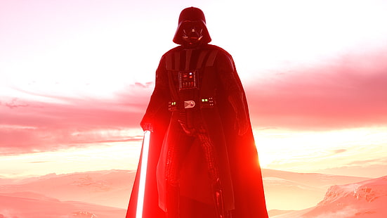 Darth Vader, Star Wars, Star Wars: Battlefront, videojuegos, Darth Vader, sable de luz, Fondo de pantalla HD HD wallpaper