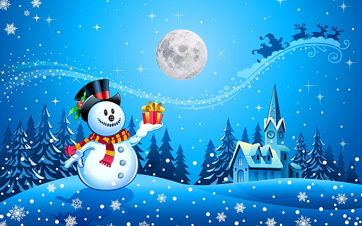 Christmas Snowman Happy Holiday For Kids Electronic Card Hd Wallpaper 3840×2400, HD wallpaper