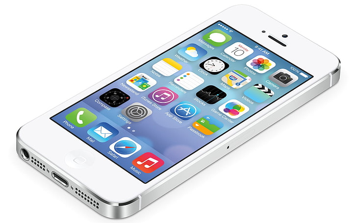 Apple iOS 7 iPhone HDワイドスクリーン壁紙01、白いiPhone 5、 HDデスクトップの壁紙