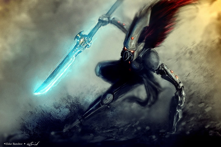 movie character illustration, Eldar, Warhammer 40,000, Howling Banshee, HD wallpaper