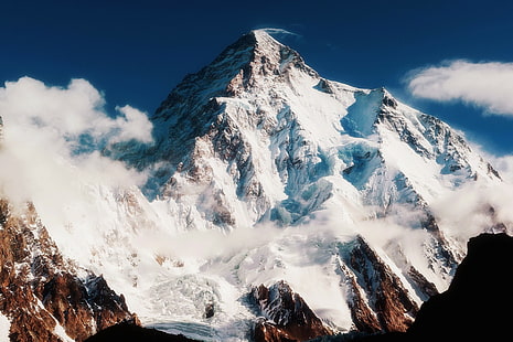 lód, K2, góra, śnieg, Tapety HD HD wallpaper