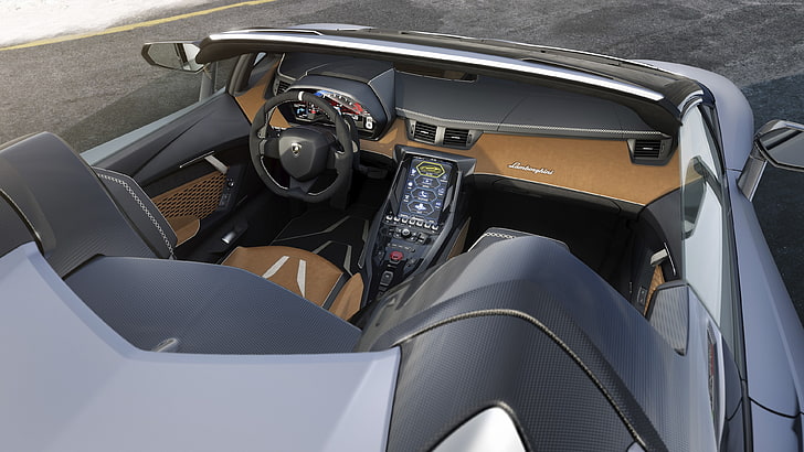 interior, Lamborghini Centenario LP 770-4 Roadster, Lamborghini, HD wallpaper