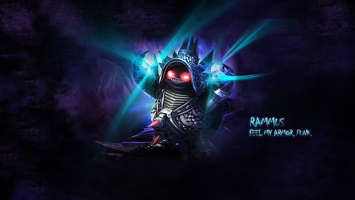 Papel de parede digital de personagem Rammus, League of Legends, Rammus, videogame, HD papel de parede