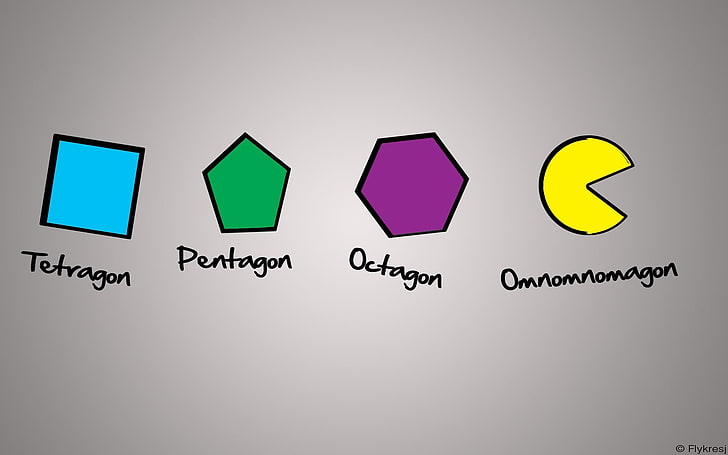 иллюстрация разных форм, Pacman, юмор, простой, минимализм, геометрия, простой фон, цифровое искусство, HD обои
