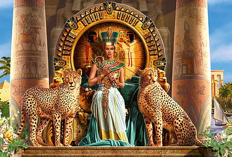 芸術的、女性、クレオパトラ、エジプト、エジプトの女王、 HDデスクトップの壁紙 HD wallpaper